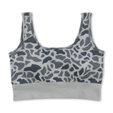Grey camo sleeveless adult women activewear top