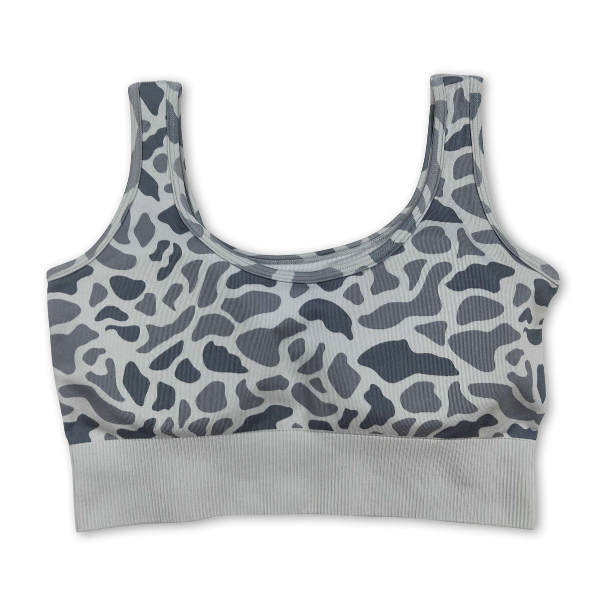 Grey camo sleeveless adult women activewear top