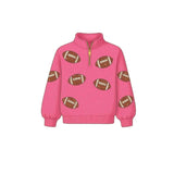 Long sleeves pink football adult women zipper hoodie