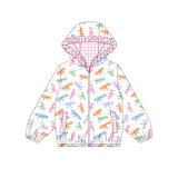 Colorful bows ruffle kids girls hooded jacket
