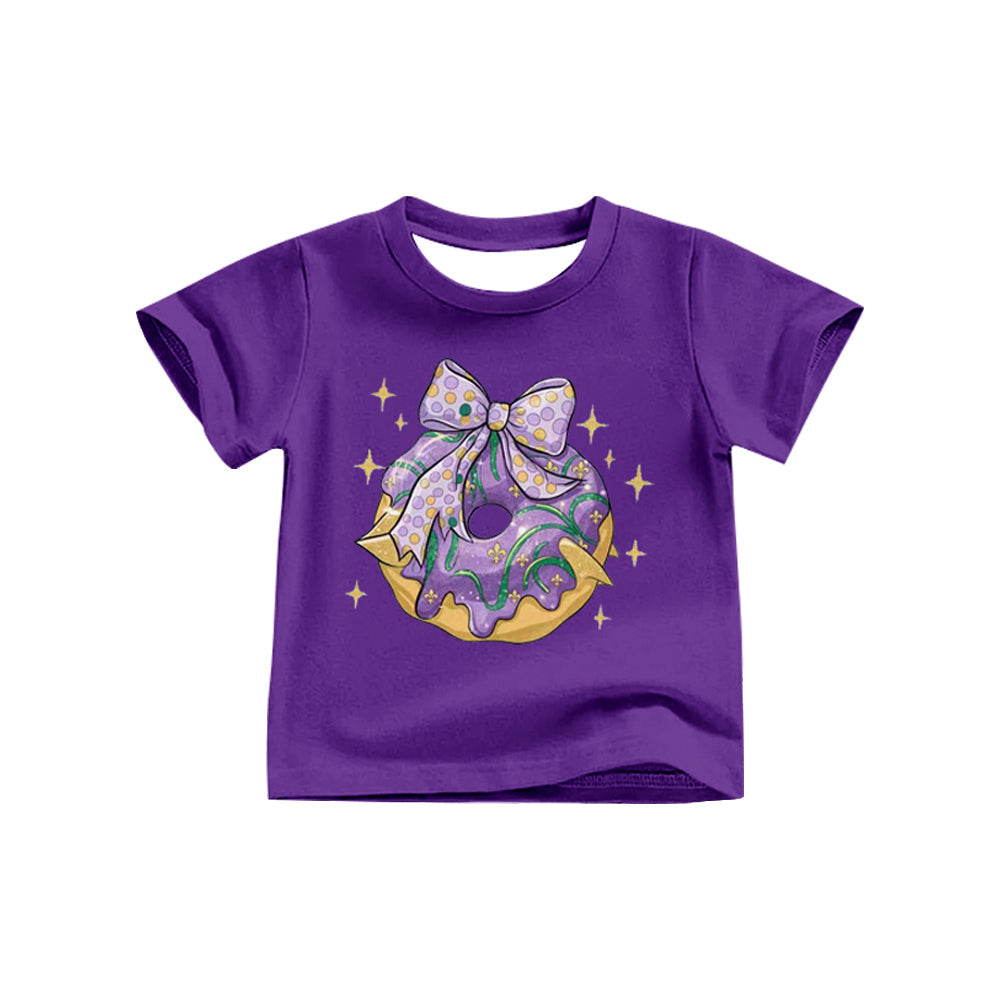 Short sleeves purple snack kids girls summer top