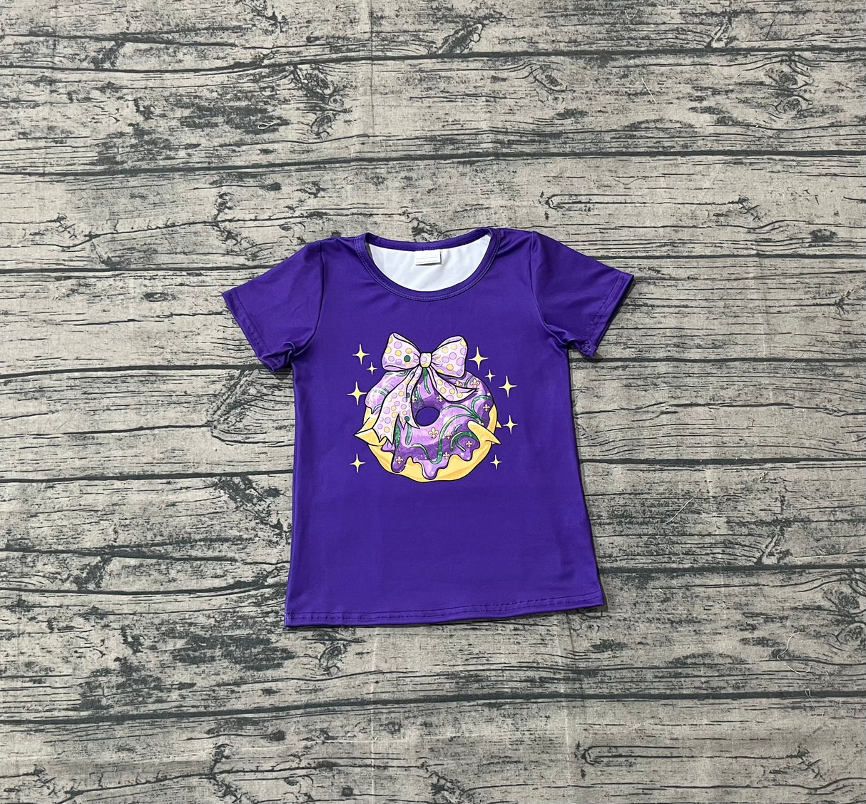 Short sleeves purple snack kids girls summer top