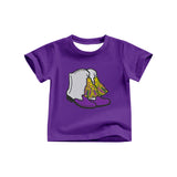 Short sleeves purple western boots kids girls summer top