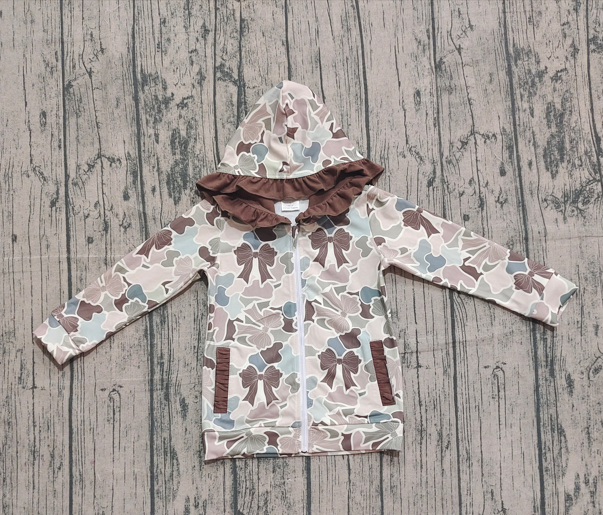 Long sleeves hunting bows zipper boy hoodie