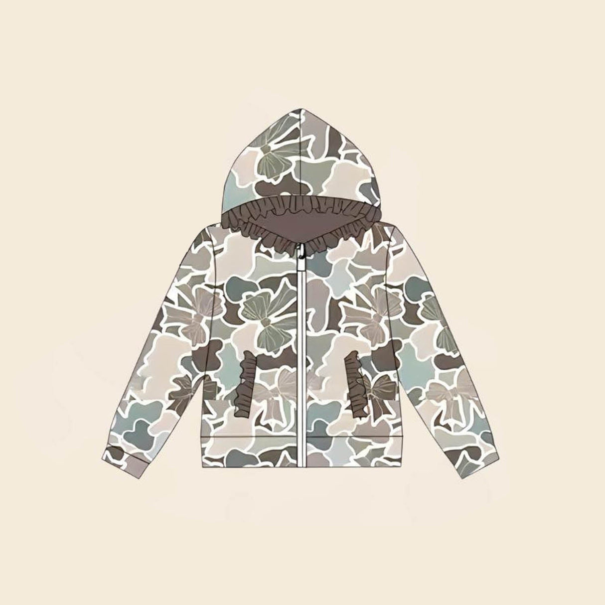 Long sleeves hunting bows zipper boy hoodie