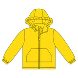 Long sleeves yellow solid zipper pocket girl hoodie