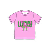 short sleeves purple lucky kids adult summer top