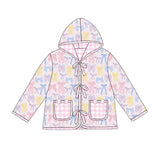 colorful bows print yoga girl hoodie top