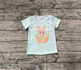 Short sleeves carrot rabbit baby girls Easter shirt
