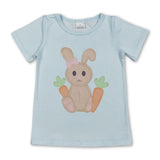 Short sleeves carrot rabbit baby girls Easter shirt