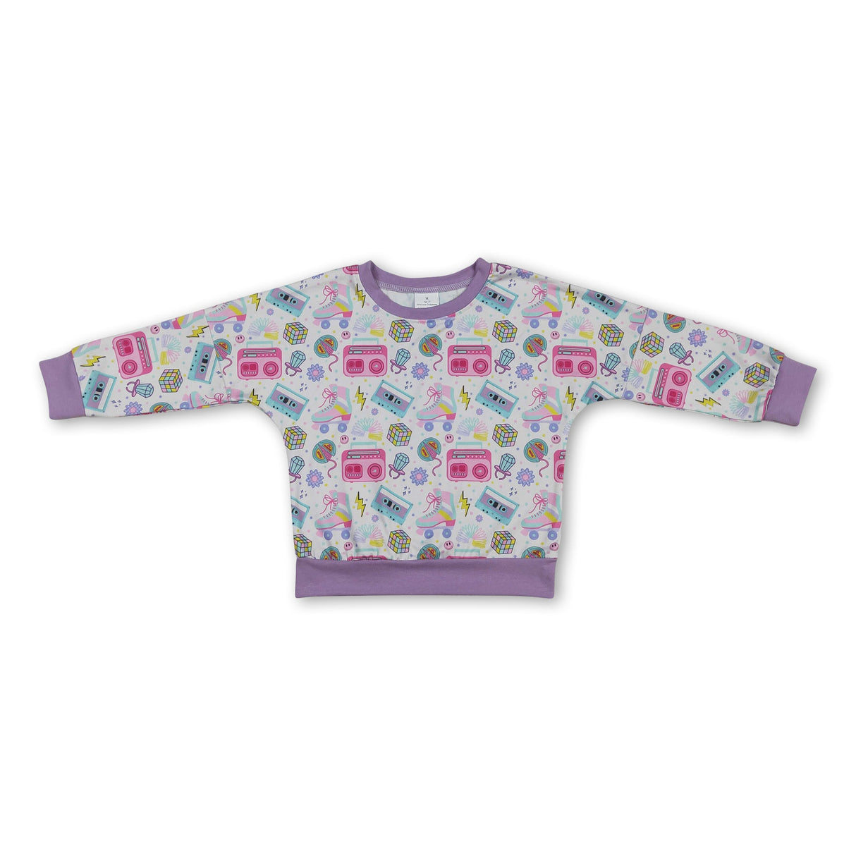 Long sleeves skates music kids girls shirt