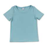 Short sleeves light blue kids girls summer yoga active top