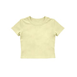 Short sleeves yellow kids girls summer yoga active top