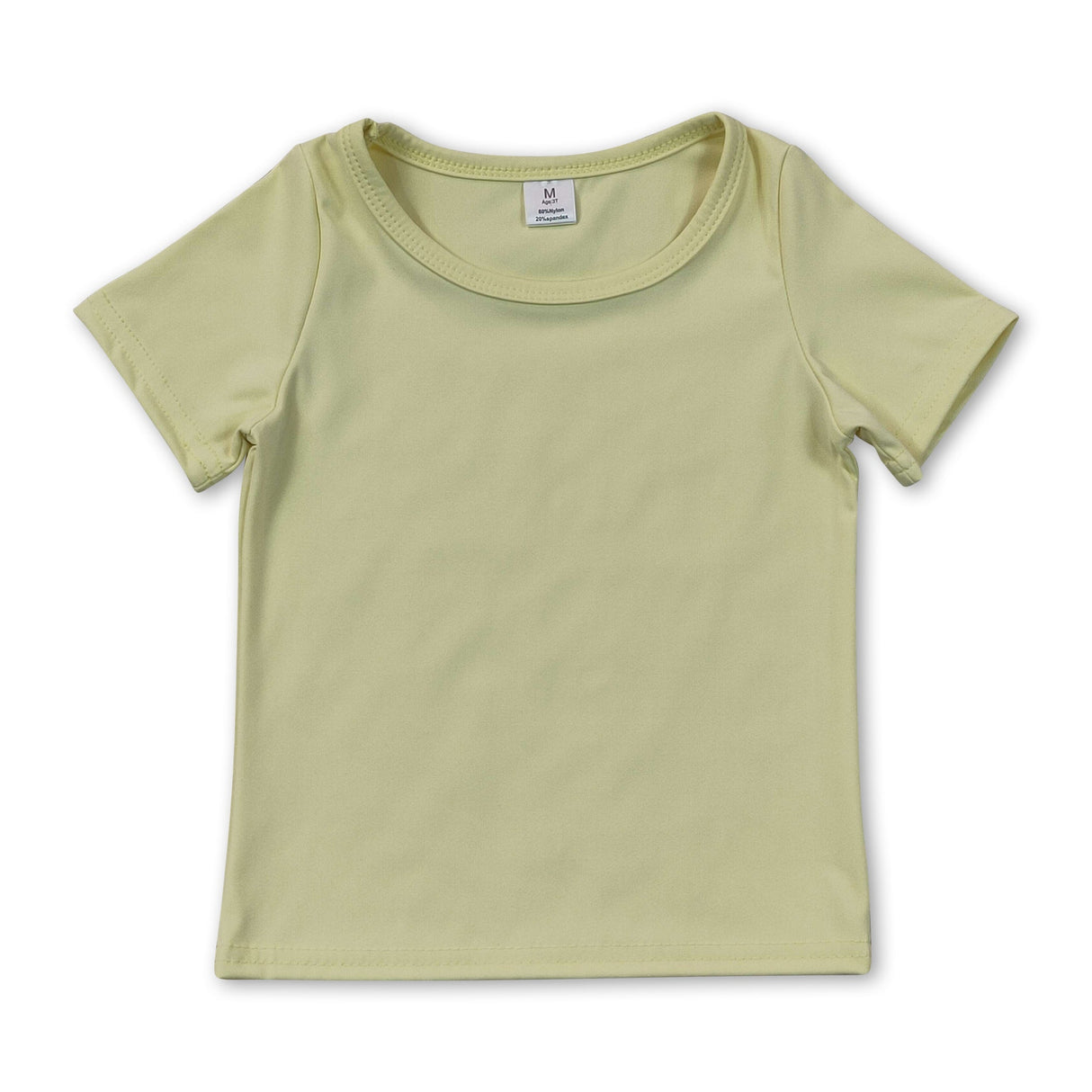 Short sleeves yellow kids girls summer yoga active top