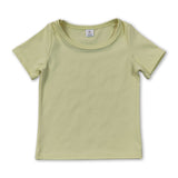 Short sleeves yellow kids girls summer yoga active top