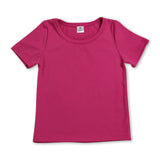 Short sleeves hot pink kids girls summer yoga active top