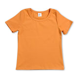 Short sleeves orange kids girls summer yoga active top