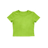Short sleeves green kids girls summer yoga active top