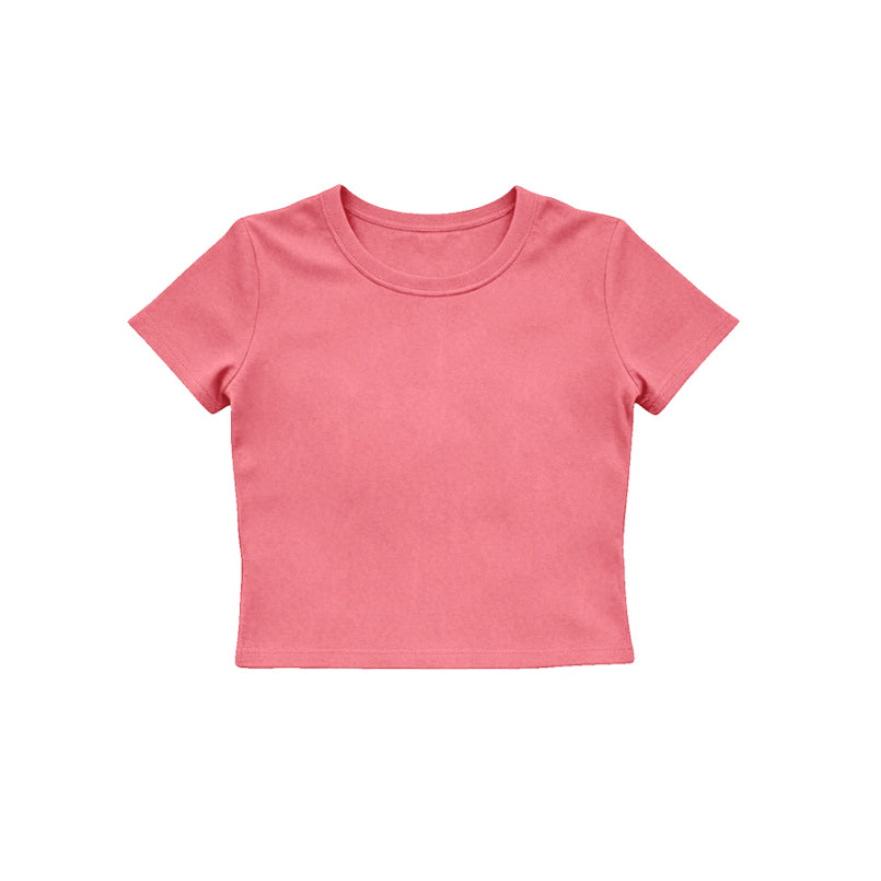 Short sleeves peach kids girls summer yoga active top