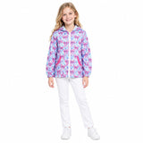Long sleeves pink bow pocket girls zipper hooded jacket