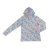 Long sleeves light blue camo pocket adult women zipper hoodie