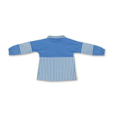 Long sleeves light blue stripe zipper kids girls yoga pullover