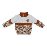 Turkey pumpkin pie bow girls Thanksgiving pullover