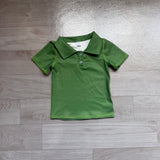 Short sleeves green kids girls summer team active polo shirt