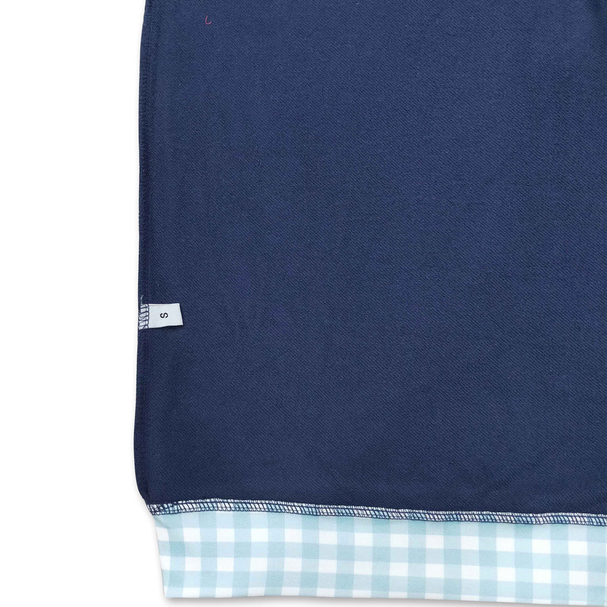 Long sleeves plaid navy adult women sweatshirt
