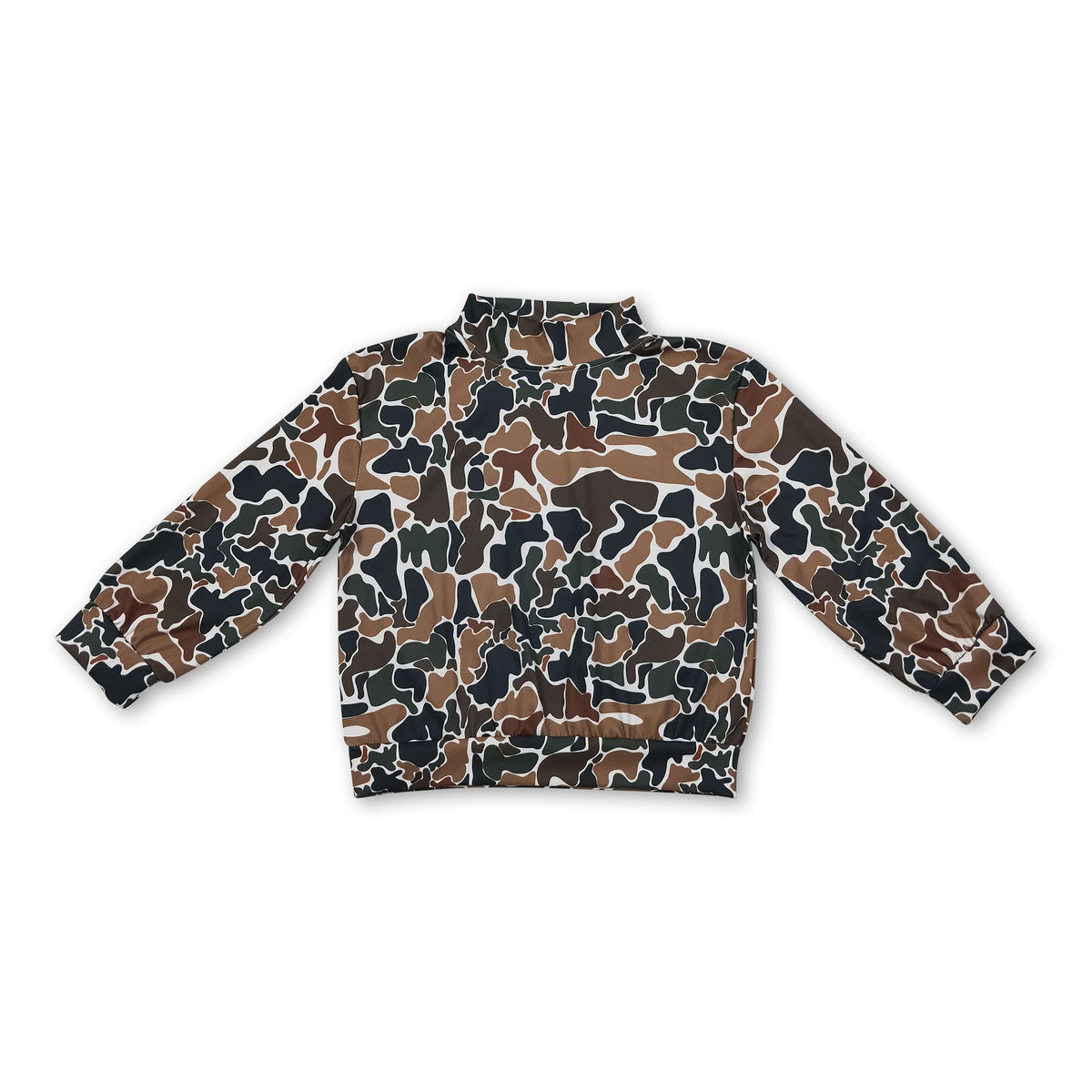 Long sleeves brown camo kids girls active top