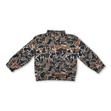 Long sleeves brown camo kids girls active top