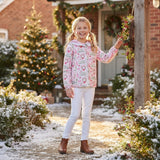 Merry Christmas pink bow kids girls hooded jacket