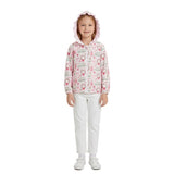 Merry Christmas pink bow kids girls hooded jacket