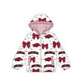 Long sleeves hogs bow plaid kids girls team jacket
