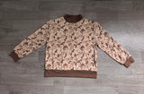 Long sleeves khaki camo adult women active top