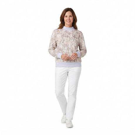 Long sleeves leaves camo adult women active top