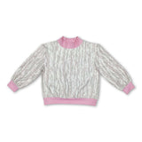 Pink long sleeves camo mock neck  kids girls active top