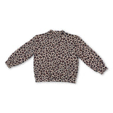 Long sleeves brown leopard kids girls active top