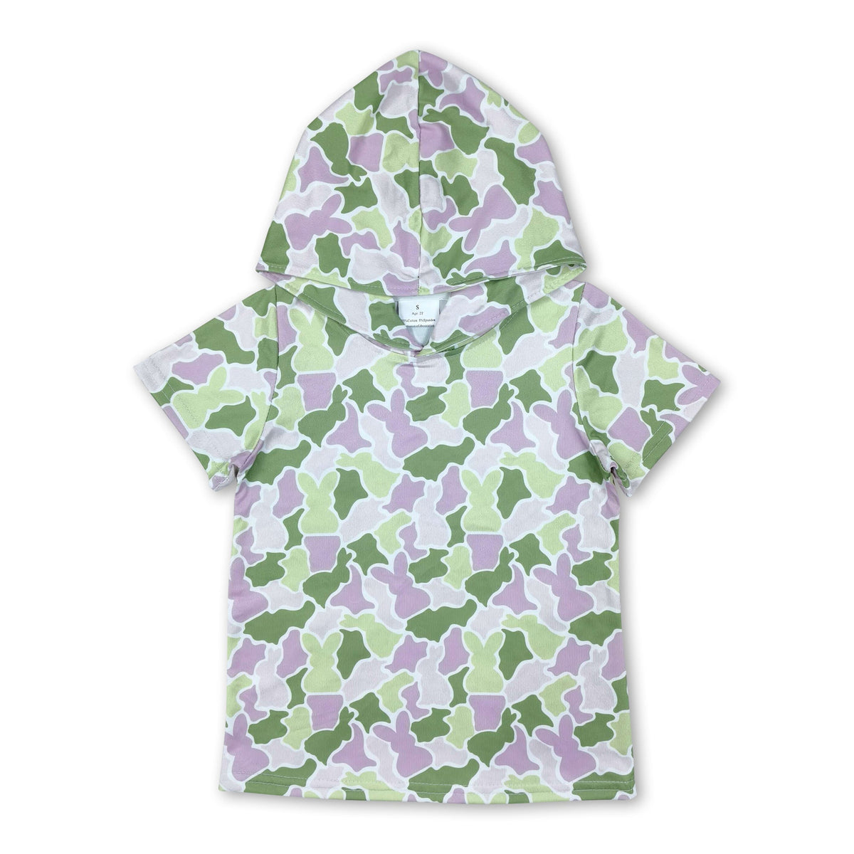 Short sleeves green rabbit baby kids Easter hoodie