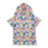 Short sleeves orange rabbit baby kids Easter hoodie