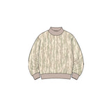 Long sleeves camo mock neck kids girls top