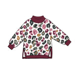 Long sleeves maroon mock neck girls active wear tunic
