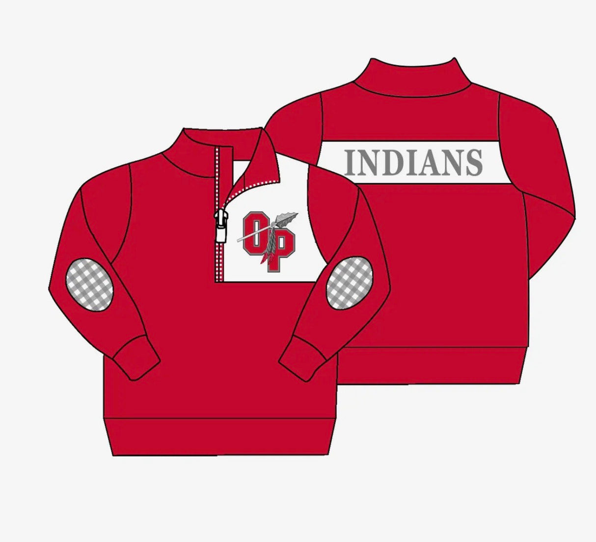 Moq 5 pcs O P red long sleeves kids team pullover