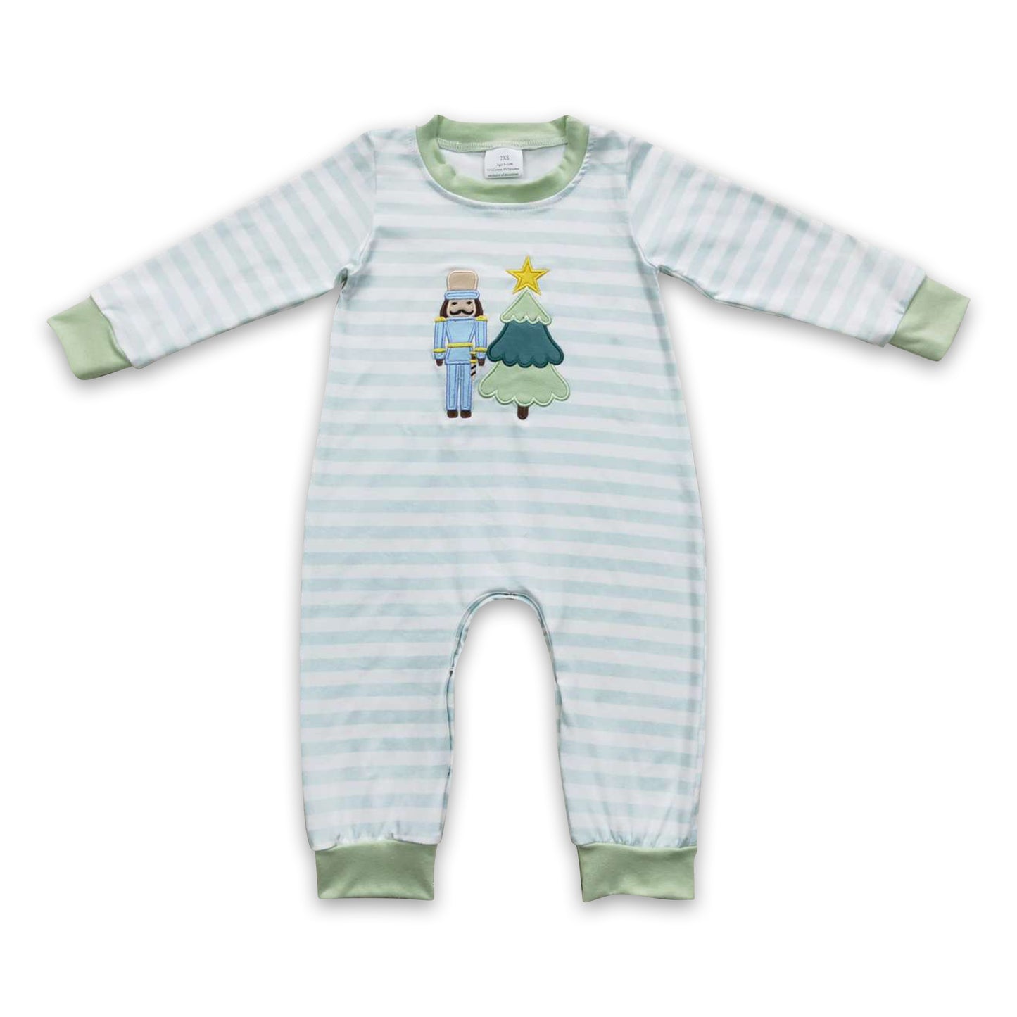 Christmas tree stripe baby boy ballet romper