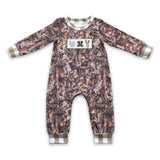 Long sleeves camo deer baby boy romper