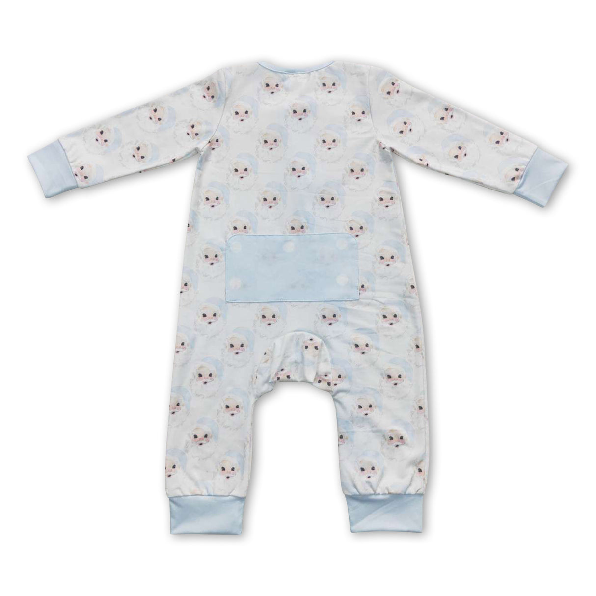 Blue santa baby boy zipper Christmas romper