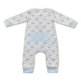 Blue santa baby boy zipper Christmas romper