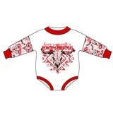 Howdy Christmas aztec red baby kids romper