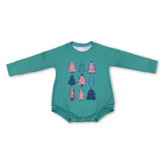 Green Christmas tree baby kids romper