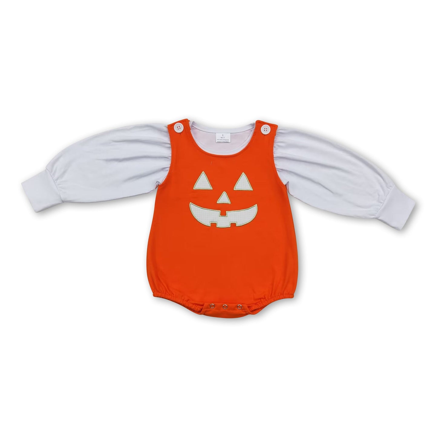 White cotton top orange romper baby Halloween set